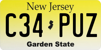 NJ license plate C34PUZ