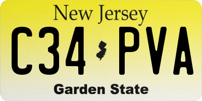 NJ license plate C34PVA
