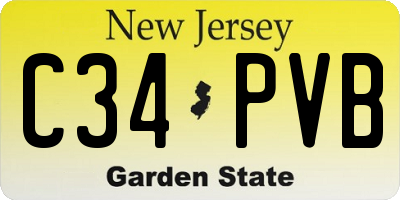 NJ license plate C34PVB