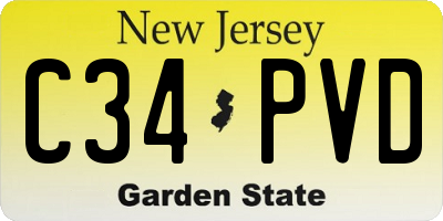 NJ license plate C34PVD
