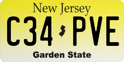 NJ license plate C34PVE