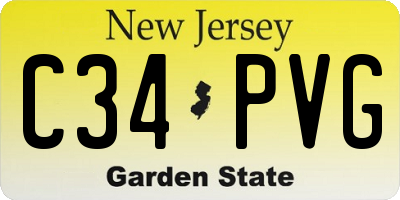 NJ license plate C34PVG
