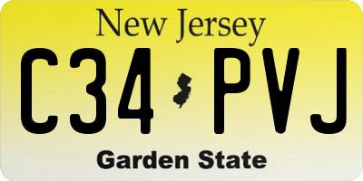 NJ license plate C34PVJ