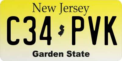 NJ license plate C34PVK