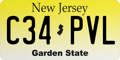 NJ license plate C34PVL
