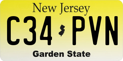 NJ license plate C34PVN