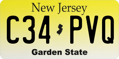 NJ license plate C34PVQ