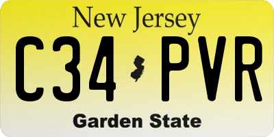 NJ license plate C34PVR