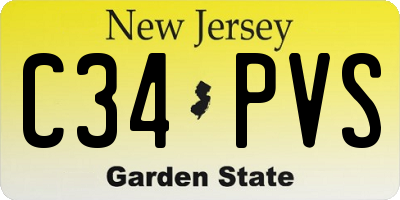 NJ license plate C34PVS