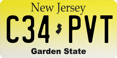 NJ license plate C34PVT