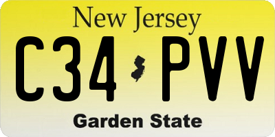 NJ license plate C34PVV