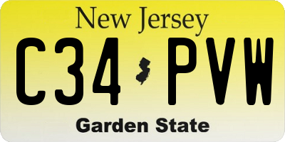 NJ license plate C34PVW