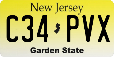 NJ license plate C34PVX