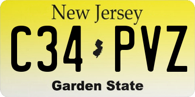 NJ license plate C34PVZ
