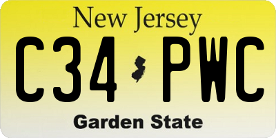 NJ license plate C34PWC