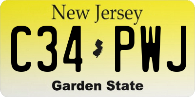 NJ license plate C34PWJ