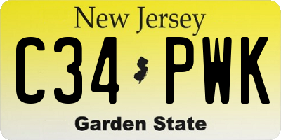 NJ license plate C34PWK