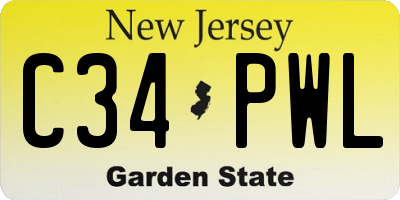 NJ license plate C34PWL