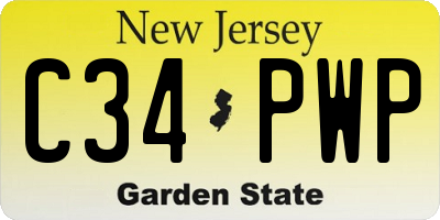 NJ license plate C34PWP