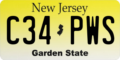 NJ license plate C34PWS