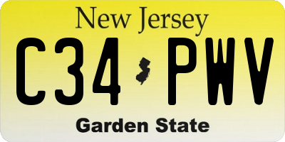 NJ license plate C34PWV