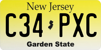 NJ license plate C34PXC