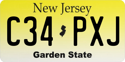 NJ license plate C34PXJ