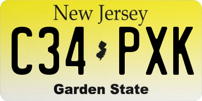 NJ license plate C34PXK