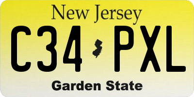 NJ license plate C34PXL