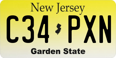 NJ license plate C34PXN