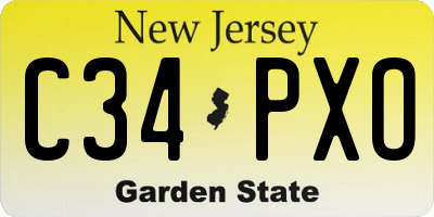 NJ license plate C34PXO