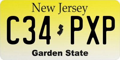 NJ license plate C34PXP