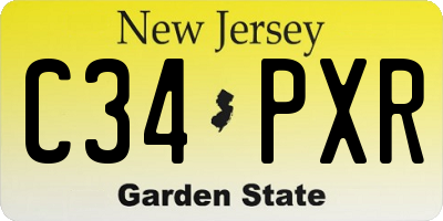 NJ license plate C34PXR