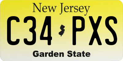 NJ license plate C34PXS