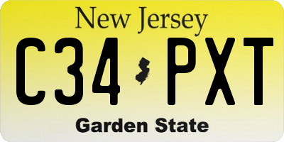 NJ license plate C34PXT