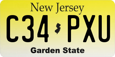 NJ license plate C34PXU