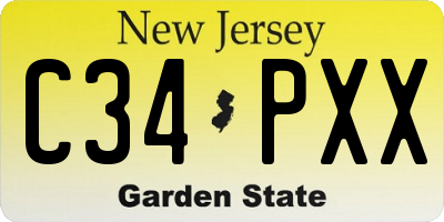 NJ license plate C34PXX