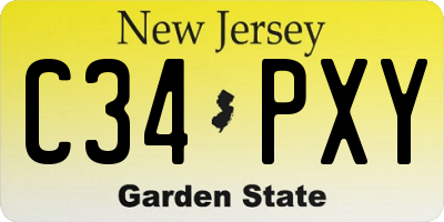 NJ license plate C34PXY