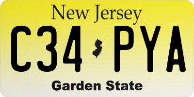 NJ license plate C34PYA