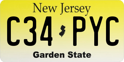 NJ license plate C34PYC