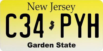 NJ license plate C34PYH