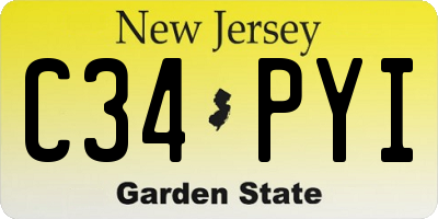 NJ license plate C34PYI