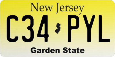 NJ license plate C34PYL