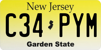 NJ license plate C34PYM