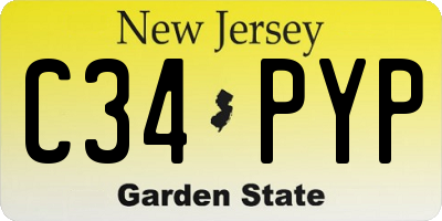 NJ license plate C34PYP