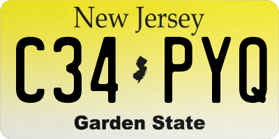 NJ license plate C34PYQ
