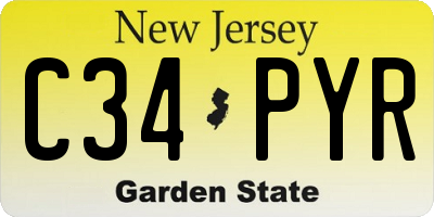 NJ license plate C34PYR