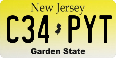 NJ license plate C34PYT
