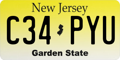NJ license plate C34PYU