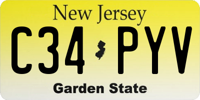 NJ license plate C34PYV